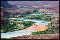 Colorado River meanders in most open part of Grand Canyon. Grand Canyon National Park, Arizona, USA.