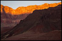 Last light illuminates cliffs of South Rim. Grand Canyon National Park ( color)