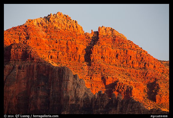 Last light illuminates distant cliffs. Grand Canyon National Park (color)