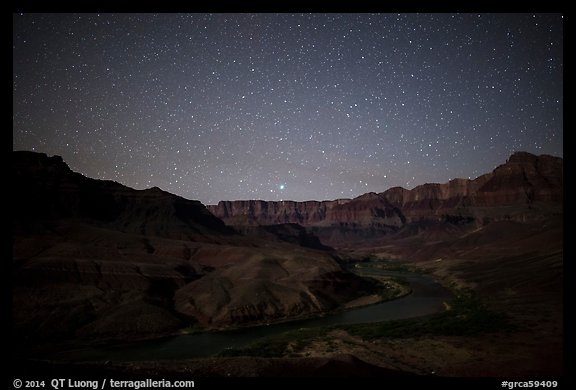 Palissades of the Desert at night. Grand Canyon National Park (color)