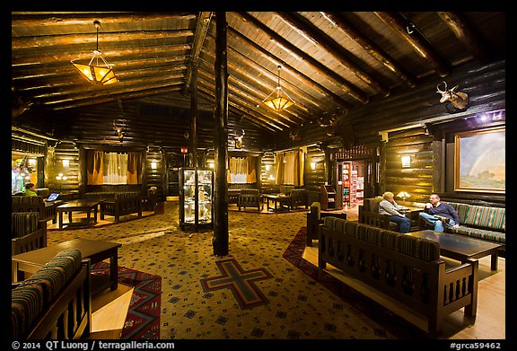 Main lobby, El Tovar. Grand Canyon National Park (color)