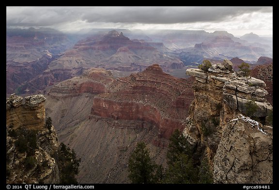 Storm clouds over Grand Canyon near Mather Point. Grand Canyon National Park, Arizona, USA.