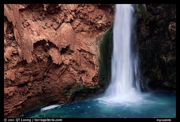 Pool and base of Mooney falls. Grand Canyon National Park (color)