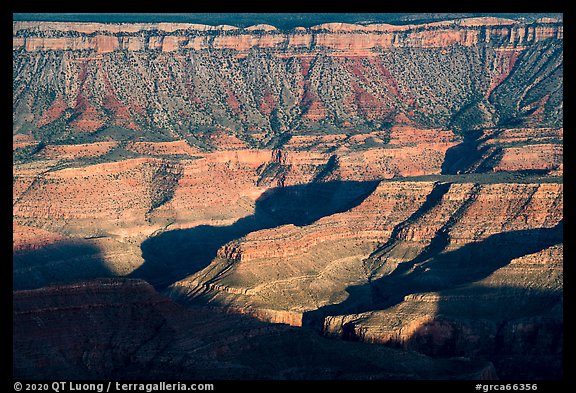 Buttes above Surprise Canyon from Twin Point. Grand Canyon National Park, Arizona, USA.