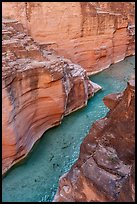 Milky turquoise waters course through the sculpted curves of fish-filled Havasu Creek. Grand Canyon National Park ( color)