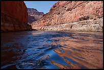 Reflections and vivid water patterns along a sandstone corridor in Marble Canyon. Grand Canyon National Park ( color)