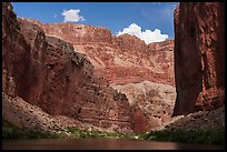 Towering red cliffs converge deep within Marble Canyon. Grand Canyon National Park ( color)