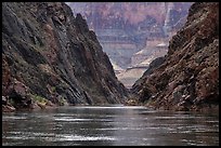 The Colorado river slips through Vishnu Schist narrows near Tapeats Creek. Grand Canyon National Park ( color)