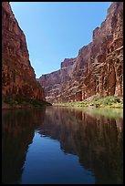 Towering walls close in under a midday sun. Grand Canyon National Park ( color)