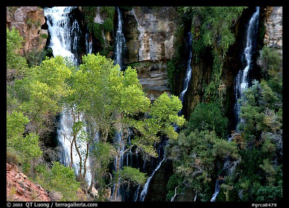 Thunder river lower waterfall, afternoon. Grand Canyon National Park (color)