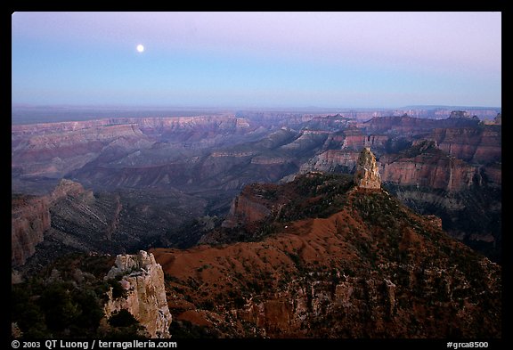 Moonrise, Point Imperial. Grand Canyon National Park (color)