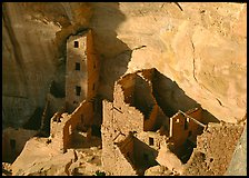Square Tower house, late afternoon. Mesa Verde National Park, Colorado, USA.
