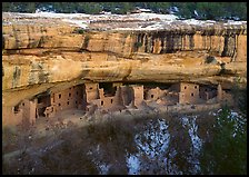Spruce Tree house and alcove in winter. Mesa Verde National Park, Colorado, USA.