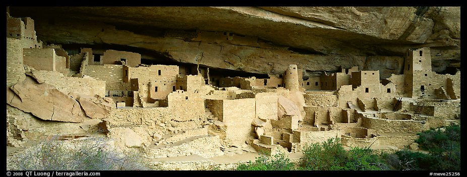 Cliff Palace, largest cliff dwelling in North America. Mesa Verde National Park (color)