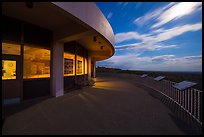 Far View visitor center terrace by moonlight. Mesa Verde National Park, Colorado, USA. (color)