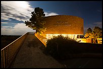 Far View visitor center entrance by moonlight. Mesa Verde National Park, Colorado, USA.