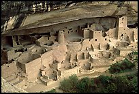 Cliff Palace sheltered by rock overhang. Mesa Verde National Park ( color)