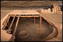 Reconstructed Basketmaker pithouse in Step House. Mesa Verde National Park ( color)