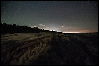 Starry sky above Cliff Palace. Mesa Verde National Park, Colorado, USA.