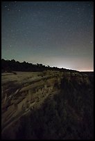 Night with stars above Cliff Palace. Mesa Verde National Park, Colorado, USA.