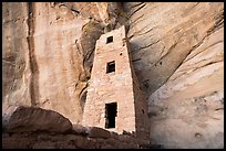 Cliff and three story tower from below, Square Tower House. Mesa Verde National Park ( color)