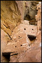 Crows Nest perched high in cliff crevice, Square Tower House. Mesa Verde National Park ( color)