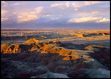 Painted desert seen from Chinde Point, stormy sunset. Petrified Forest National Park ( color)