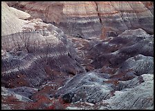 Colorful bentonite badlands, Blue Mesa. Petrified Forest National Park, Arizona, USA.