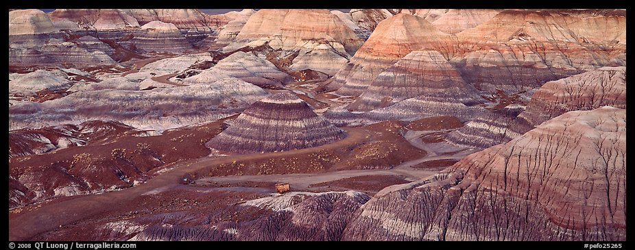 Blue Mesa colored badlands. Petrified Forest National Park, Arizona, USA.