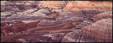 Blue Mesa colored badlands. Petrified Forest National Park (Panoramic color)
