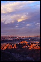 Painted desert seen from Chinde Point, stormy sunset. Petrified Forest National Park ( color)