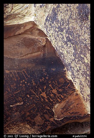 Rock art on Newspaper Rock. Petrified Forest National Park, Arizona, USA.