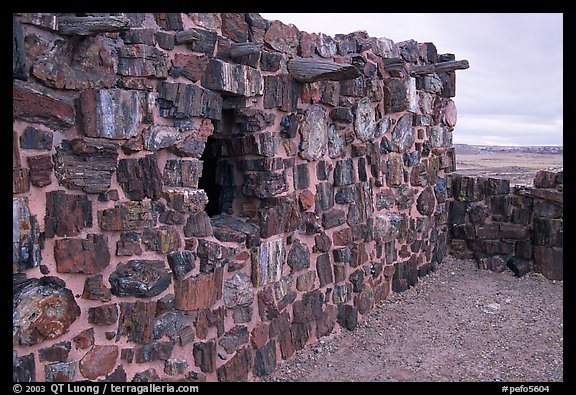 Agate House built with fossilized wood. Petrified Forest National Park, Arizona, USA.