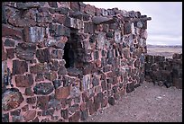 Agate House built with fossilized wood. Petrified Forest National Park, Arizona, USA. (color)