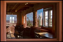 Painted Desert, Painted Desert Inn window reflexion. Petrified Forest National Park ( color)