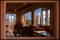 Painted Desert, Painted Desert Inn window reflexion. Petrified Forest National Park ( color)