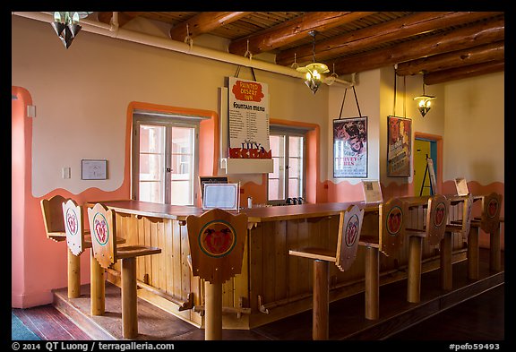 Bar inside Painted Desert Inn. Petrified Forest National Park, Arizona, USA.