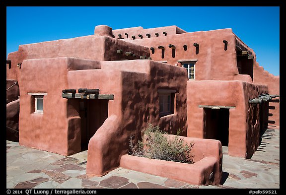 Painted Desert Inn in Adobe revival style. Petrified Forest National Park, Arizona, USA.