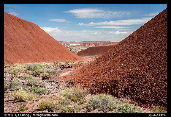 Badland hills brilliantly colored by iron oxides. Petrified Forest National Park (color)