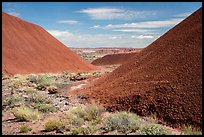 Badland hills brilliantly colored by iron oxides. Petrified Forest National Park ( color)