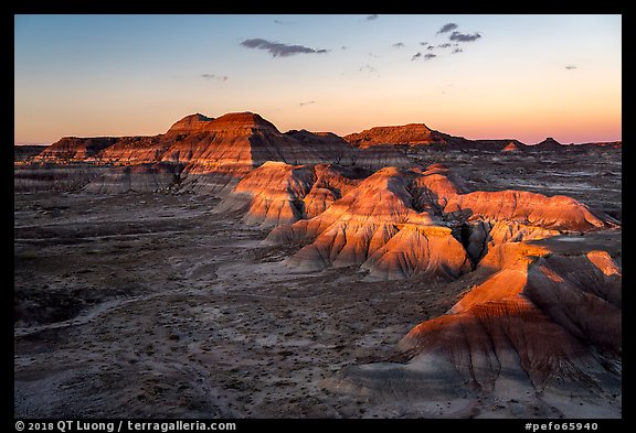 Puerco Ridge, sunset. Petrified Forest National Park (color)