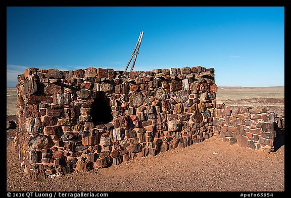 Agate House built with petrified wood. Petrified Forest National Park (color)