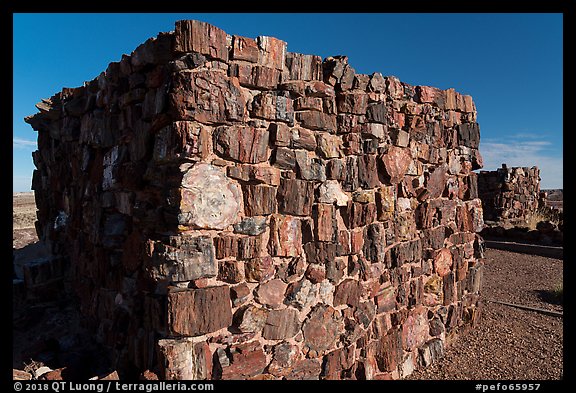 Agate House built with blocks of petrified wood. Petrified Forest National Park (color)