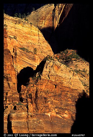 Rock walls near Hidden Canyon. Zion National Park (color)