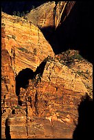 Rock walls near Hidden Canyon. Zion National Park, Utah, USA.