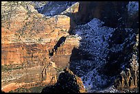 Cliffs near Hidden Canyon from above, late winter afternoon. Zion National Park, Utah, USA. (color)