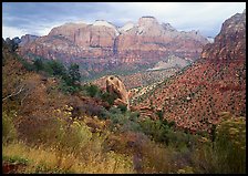 Towers of the Virgin in rainy weather. Zion National Park ( color)