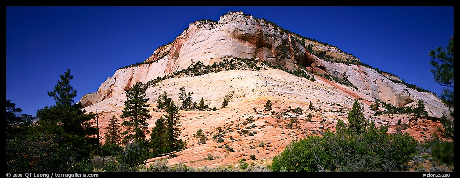 Sandstone bluff, Zion Plateau. Zion National Park (color)