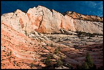 White and pink cliff, Zion Plateau. Zion National Park ( color)