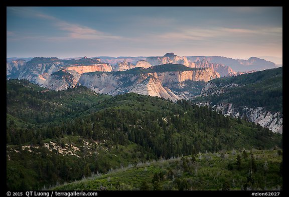 View over forests and canyons from Lava Point. Zion National Park (color)